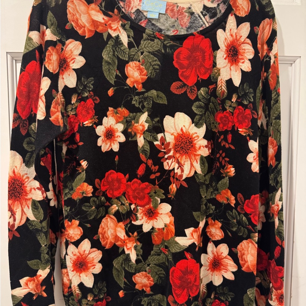 CeCe Multicolor thin Knit Sweater Shirt